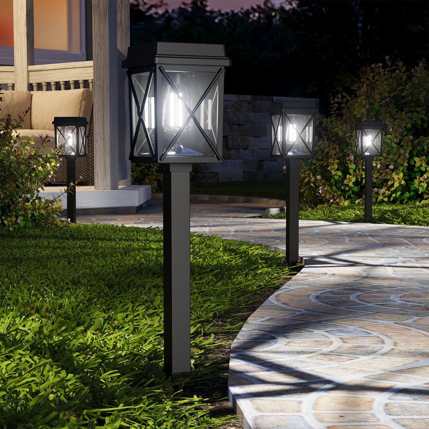 XMCOSY+ Adjustable Solar Path Lights – 3-in-1