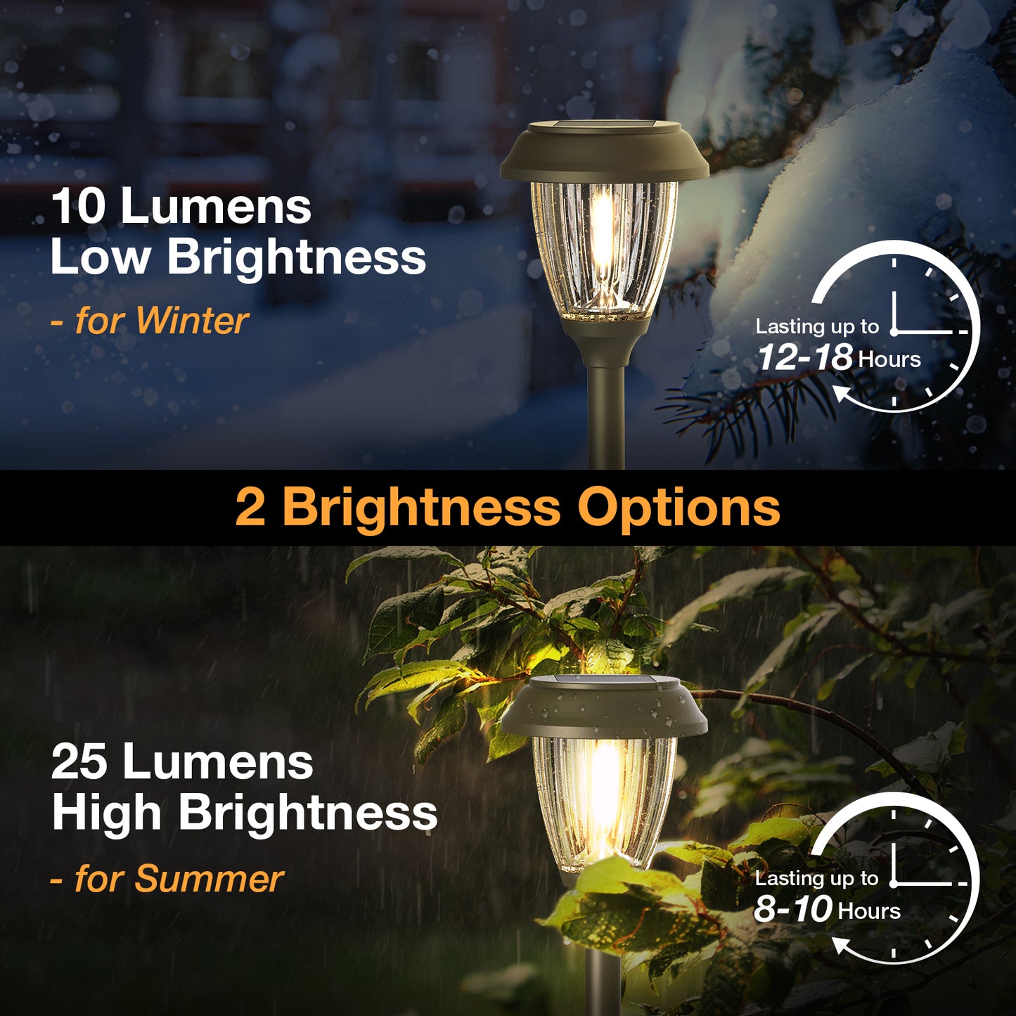 XMCOSY+ High Lumens Bronze Solar Pathway Lights - 6 Pack