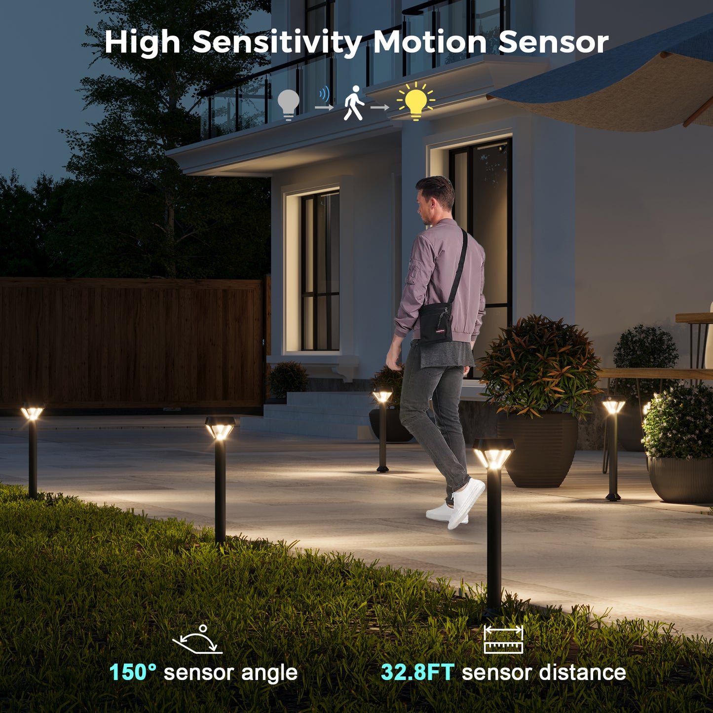 XMCOSY+ Smart Solar Motion Sensor Light - 2 pack & 4 pack (Including Smart Bridge)