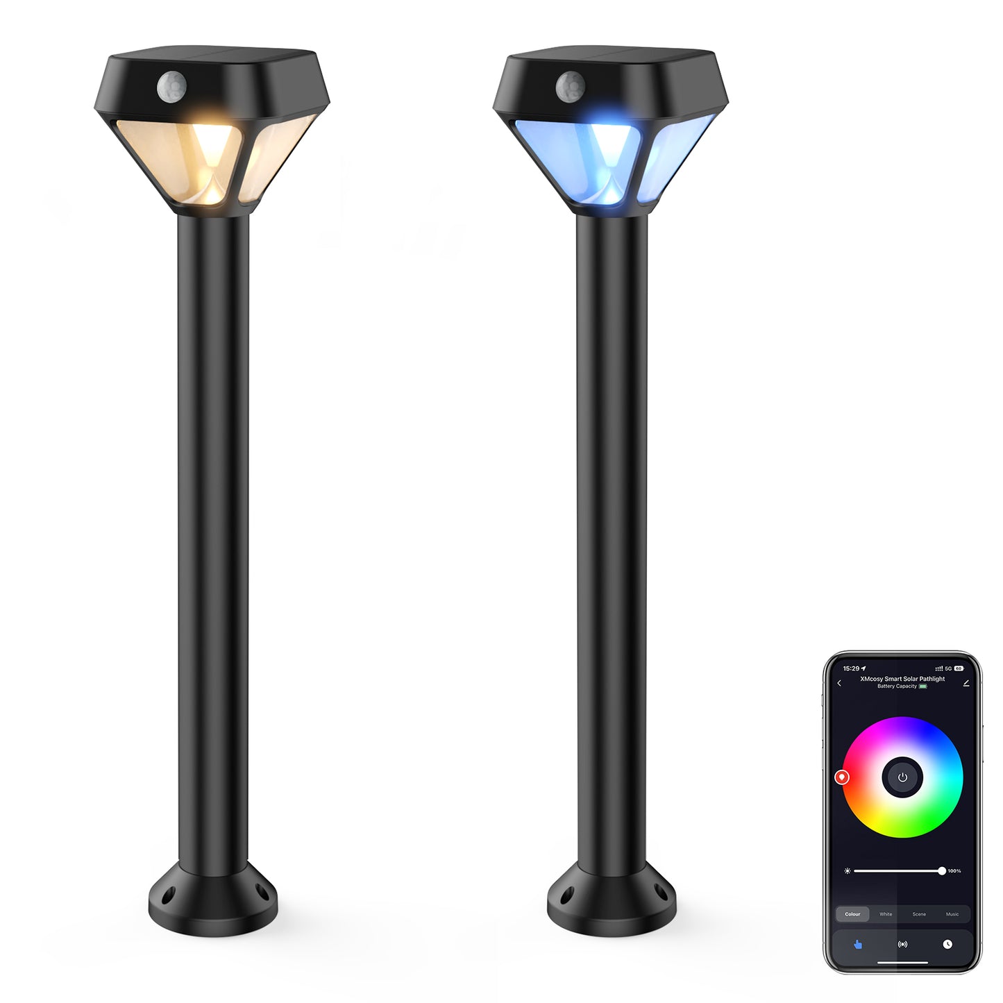 XMCOSY+ Smart Solar Motion Sensor Light - 2 pack & 4 pack (Including Smart Bridge)