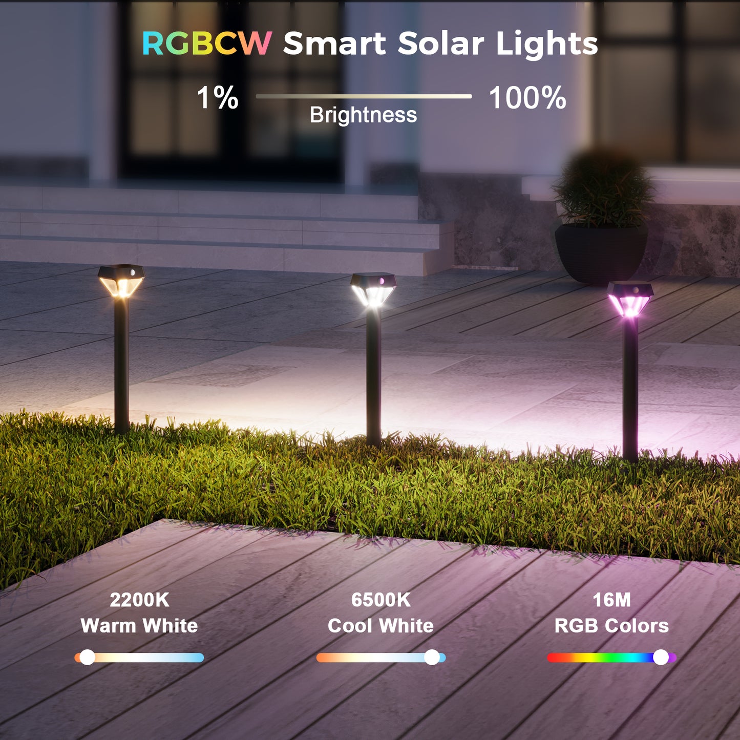 XMCOSY+ Smart Solar Motion Sensor Light - 2 pack & 4 pack (Including Smart Bridge)