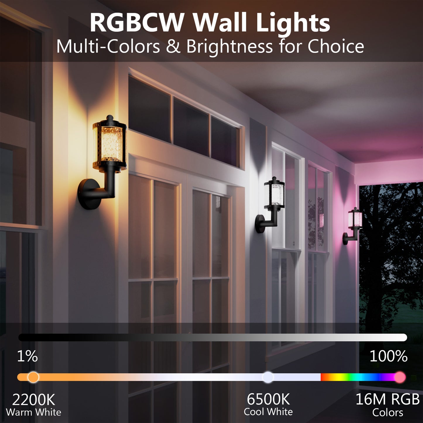 XMCOSY+ Vintage Smart RGBW Outdoor Wall Lights