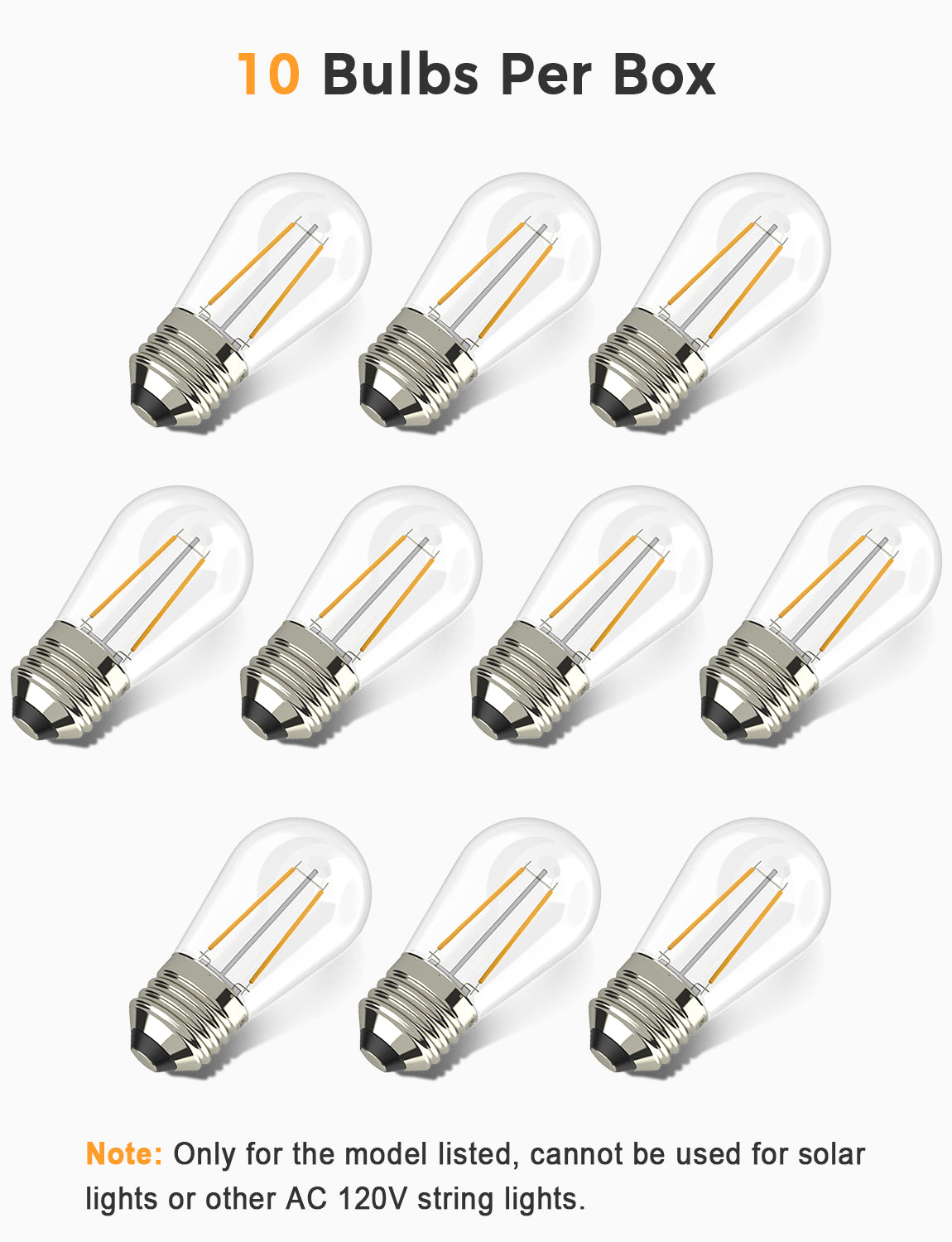 XMCOSY+ S14 12V Warm White Plastic Bulbs