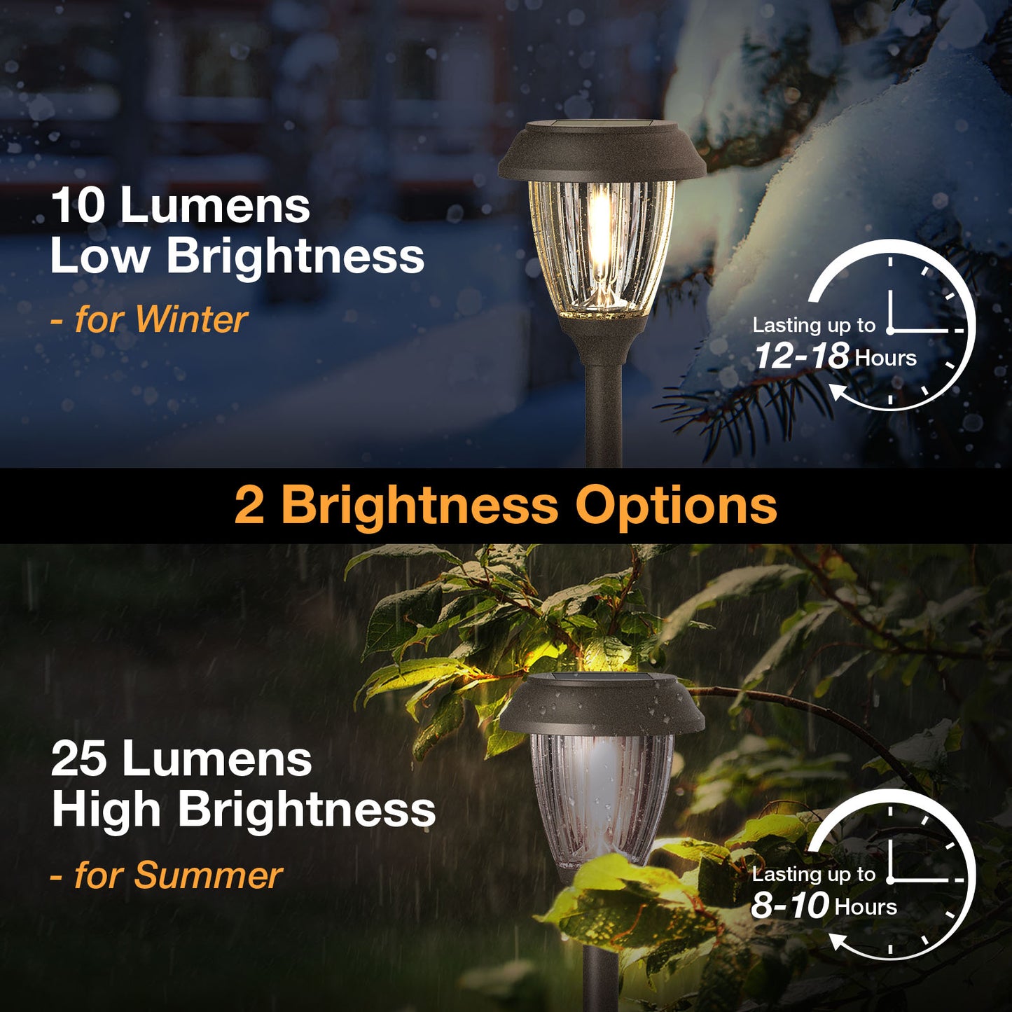 XMCOSY+ High Lumens Reddish-Brown Solar Pathway Lights - 6 Pack