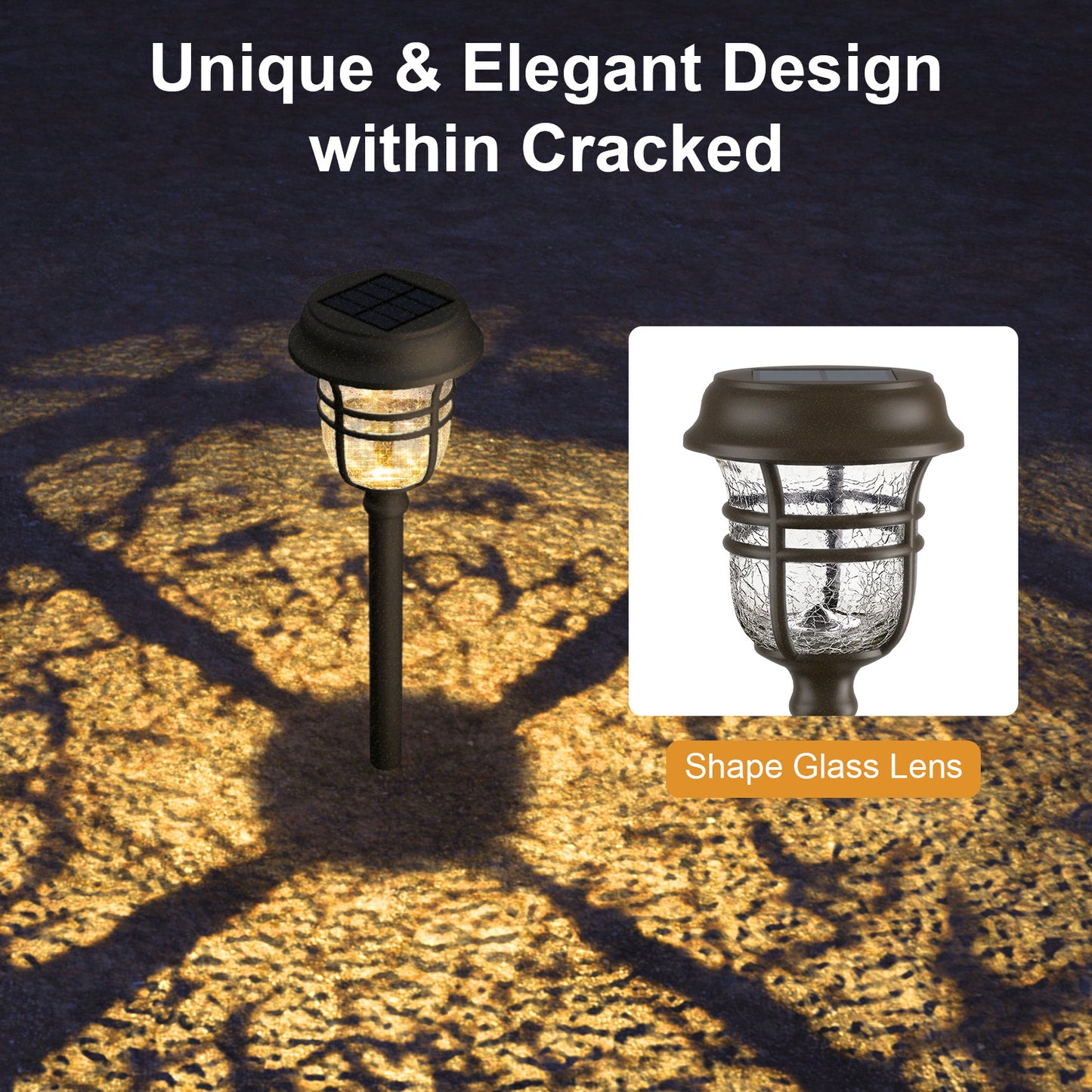 XMCOSY+ RGB &Warm White Outdoor Solar Pathway Lights- 6 Pack