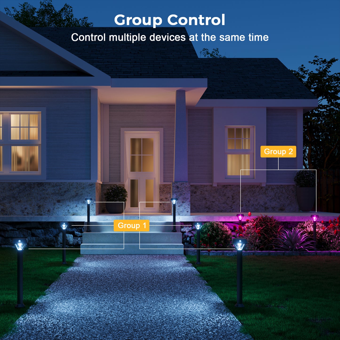 XMCOSY+ Smart Solar Motion Sensor Light - 2 pack & 4 pack (Including Smart Bridge)