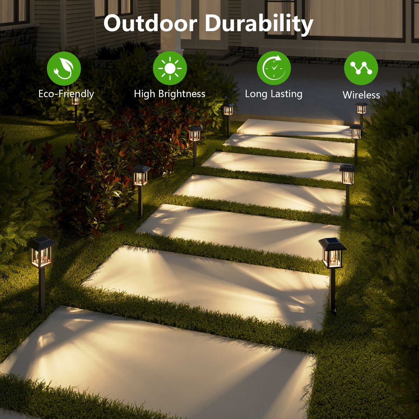 XMCOSY+ Vintage Outdoor Solar Lights Tone Bronze & Wood Tone