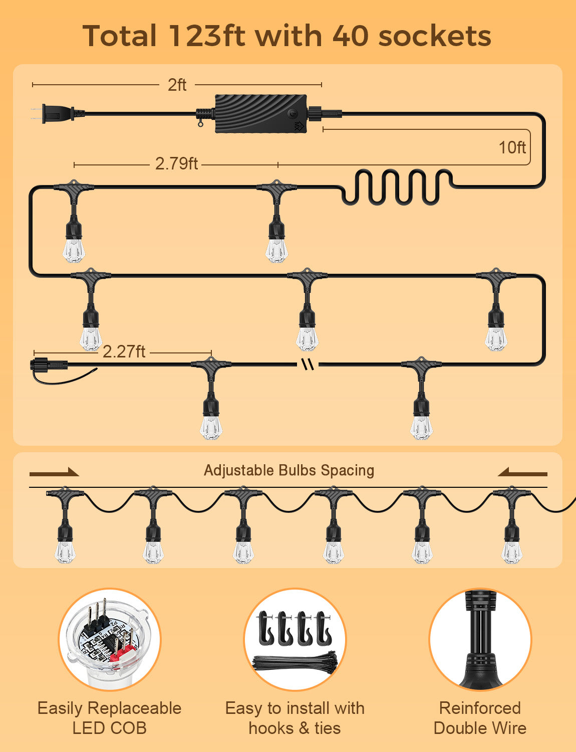 XMCOSY+ Smart Outdoor String Lights