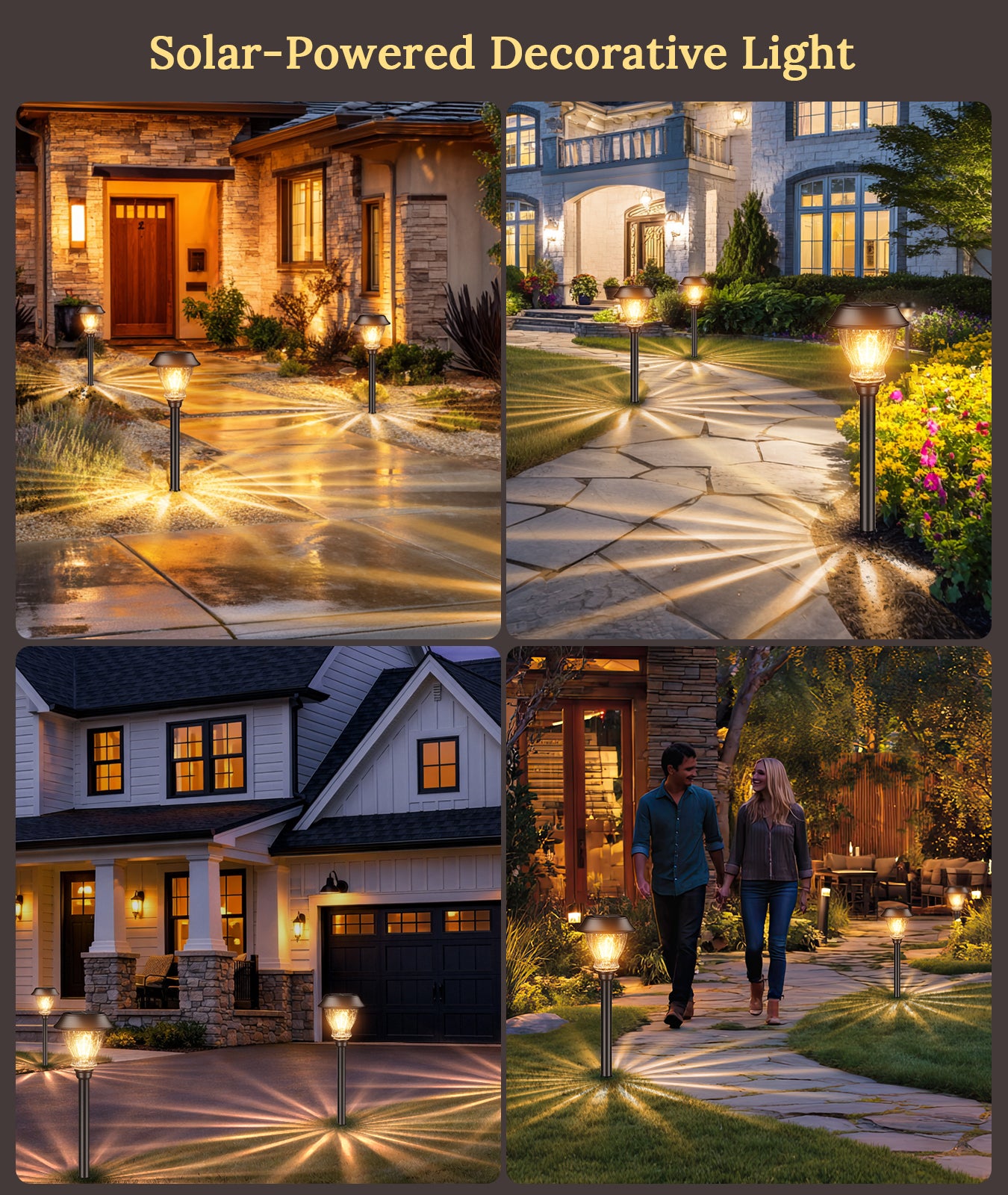 XMCOSY+ Vintage Crackle Glass Solar Path Lights