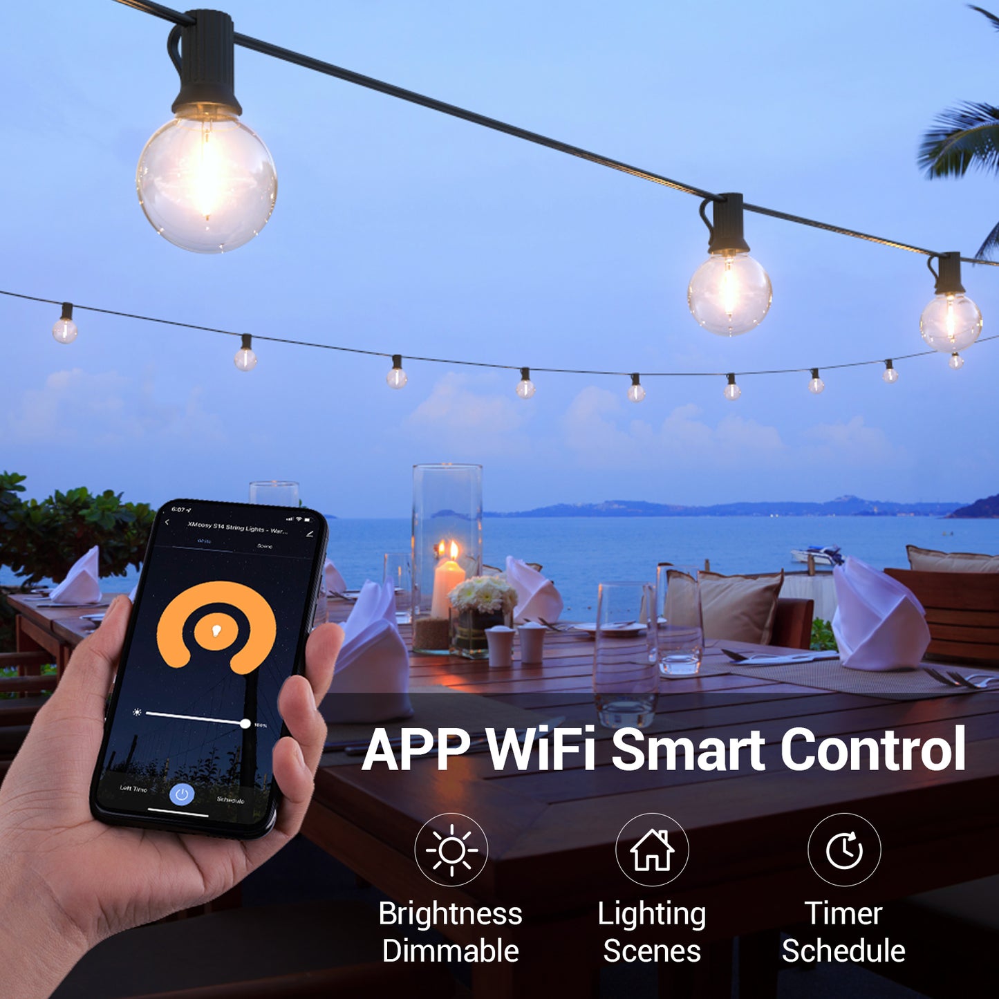 xmcosy remote control string lights outdoor