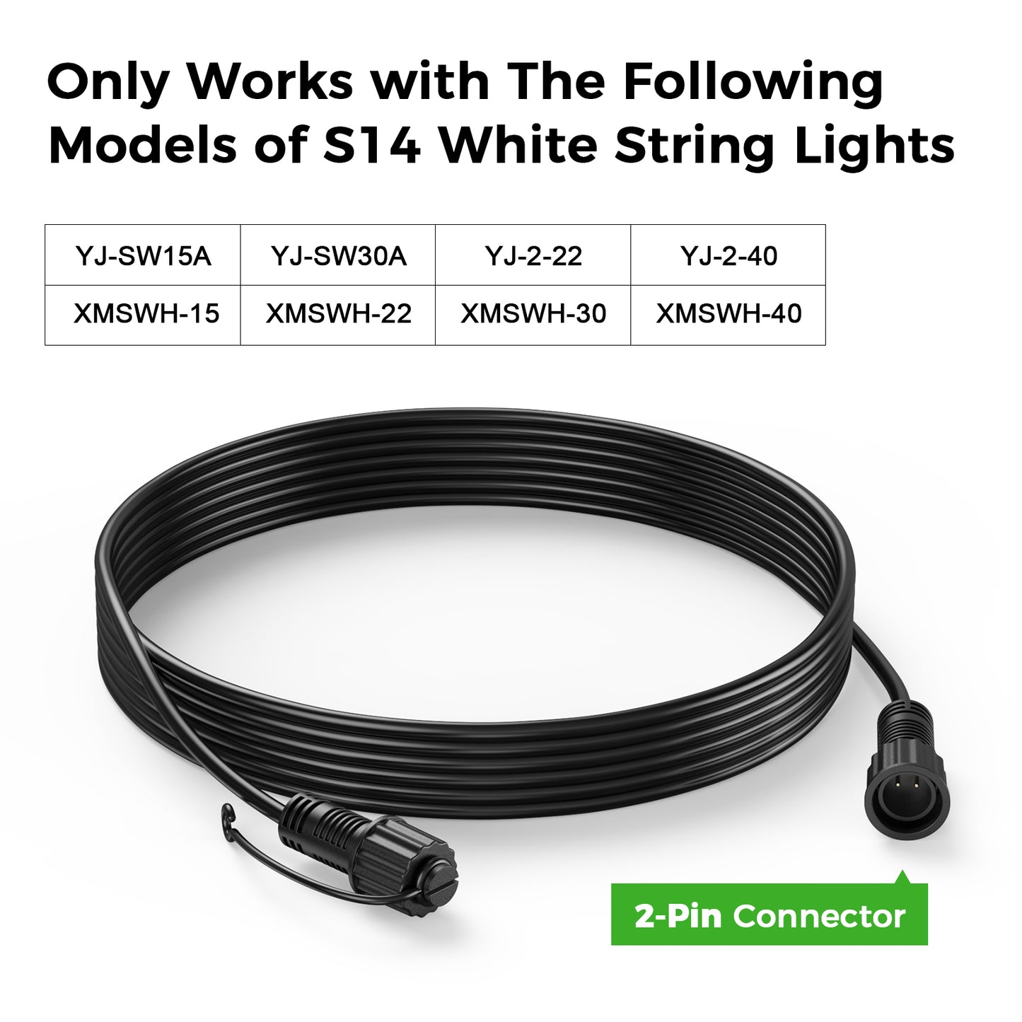XMCOSY+ S14 Smart Warm White String Lights Extension Cord 10 Ft