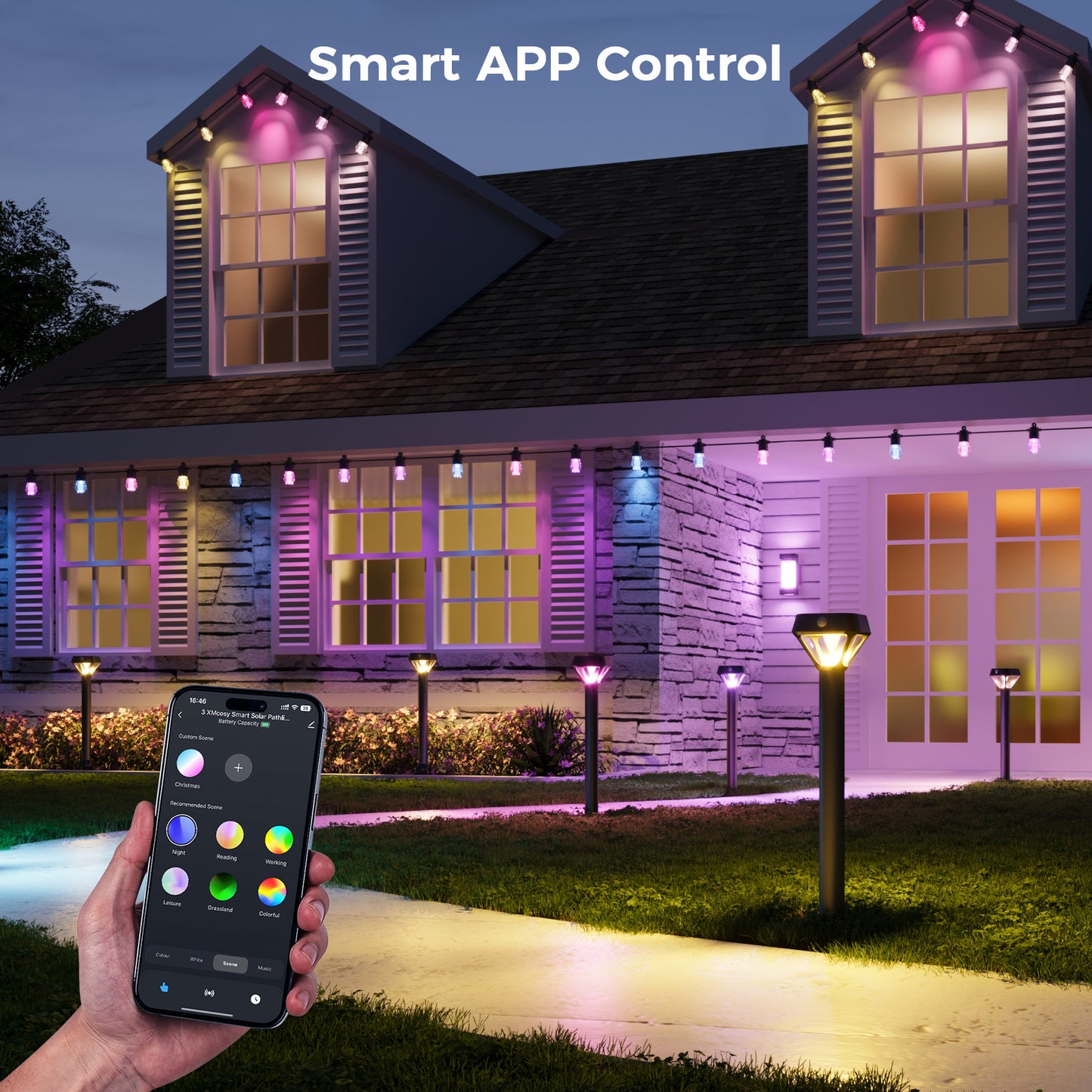 XMCOSY+ Smart Solar Motion Sensor Light - 2 pack & 4 pack (Including Smart Bridge)
