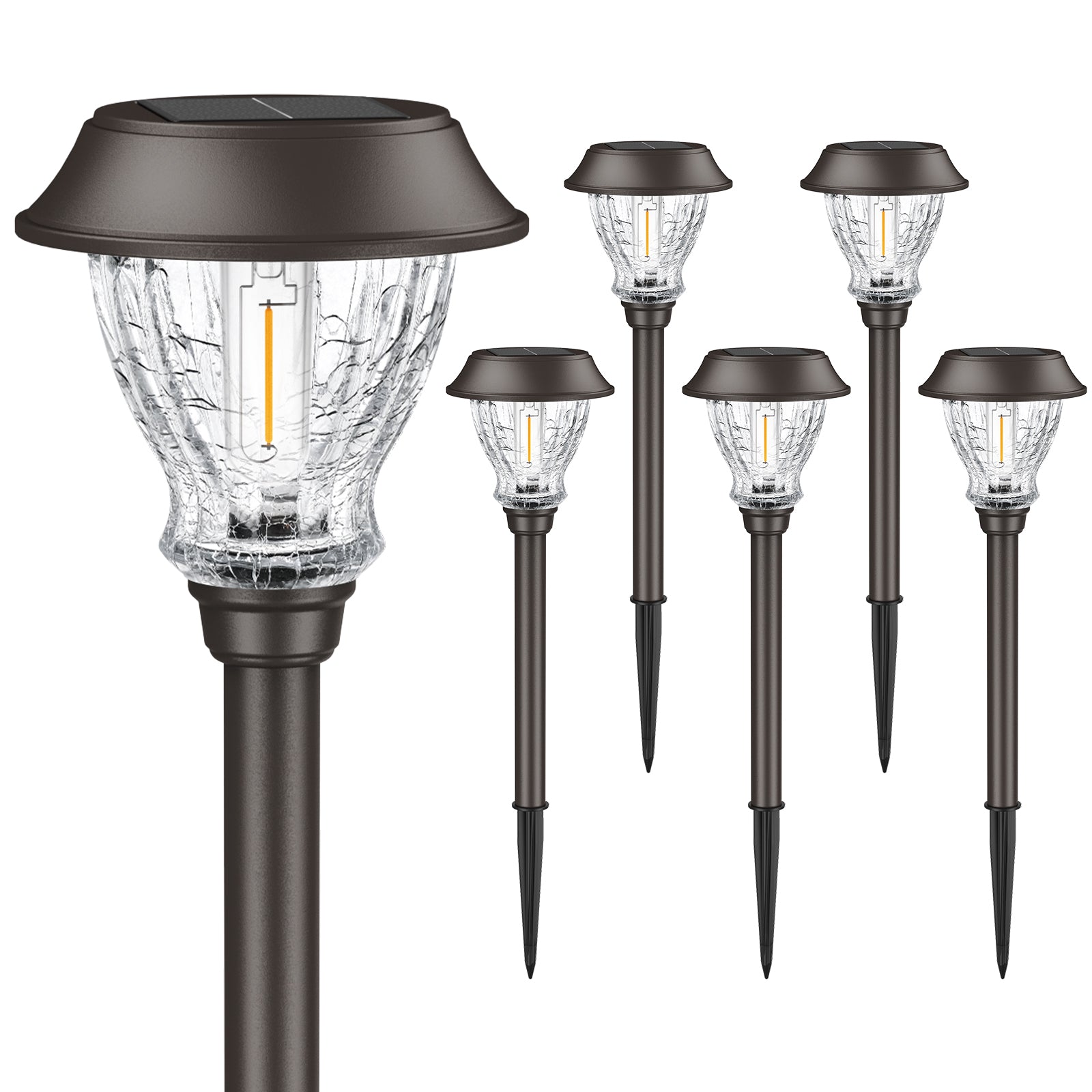 XMCOSY+ Vintage Crackle Glass Solar Path Lights – xmcosy