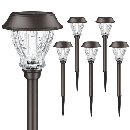 XMCOSY+ Vintage Crackle Glass Solar Path Lights