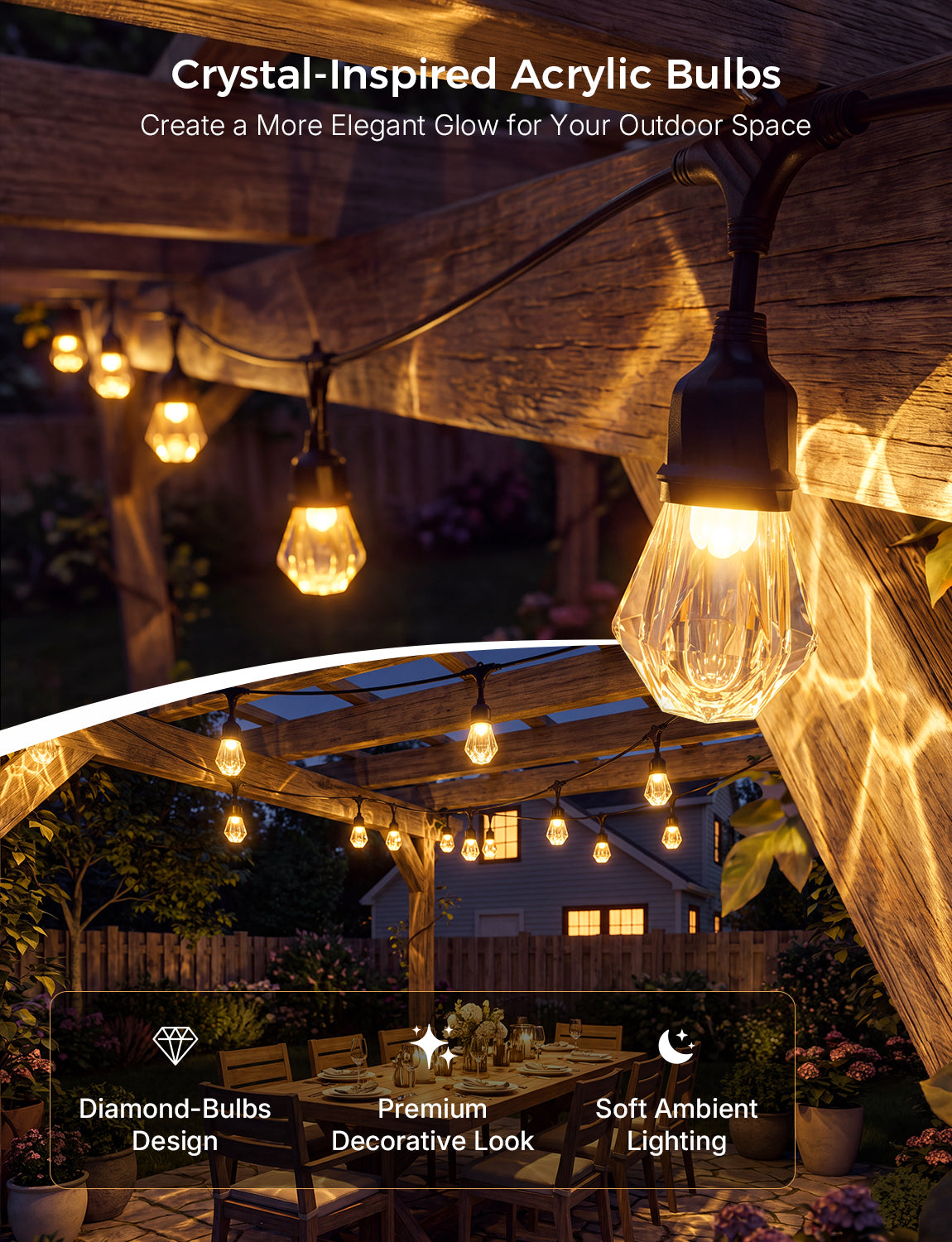 XMCOSY+ Smart Outdoor String Lights