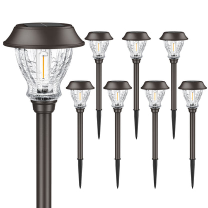 XMCOSY+ Vintage Crackle Glass Solar Path Lights
