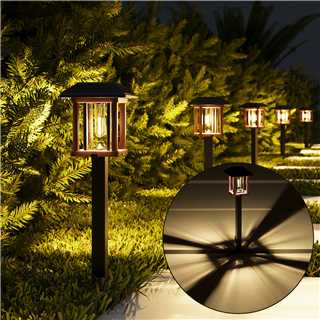 XMCOSY+ Vintage Outdoor Solar Lights Tone Bronze & Wood Tone