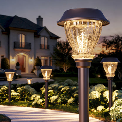 XMCOSY+ Vintage Crackle Glass Solar Path Lights