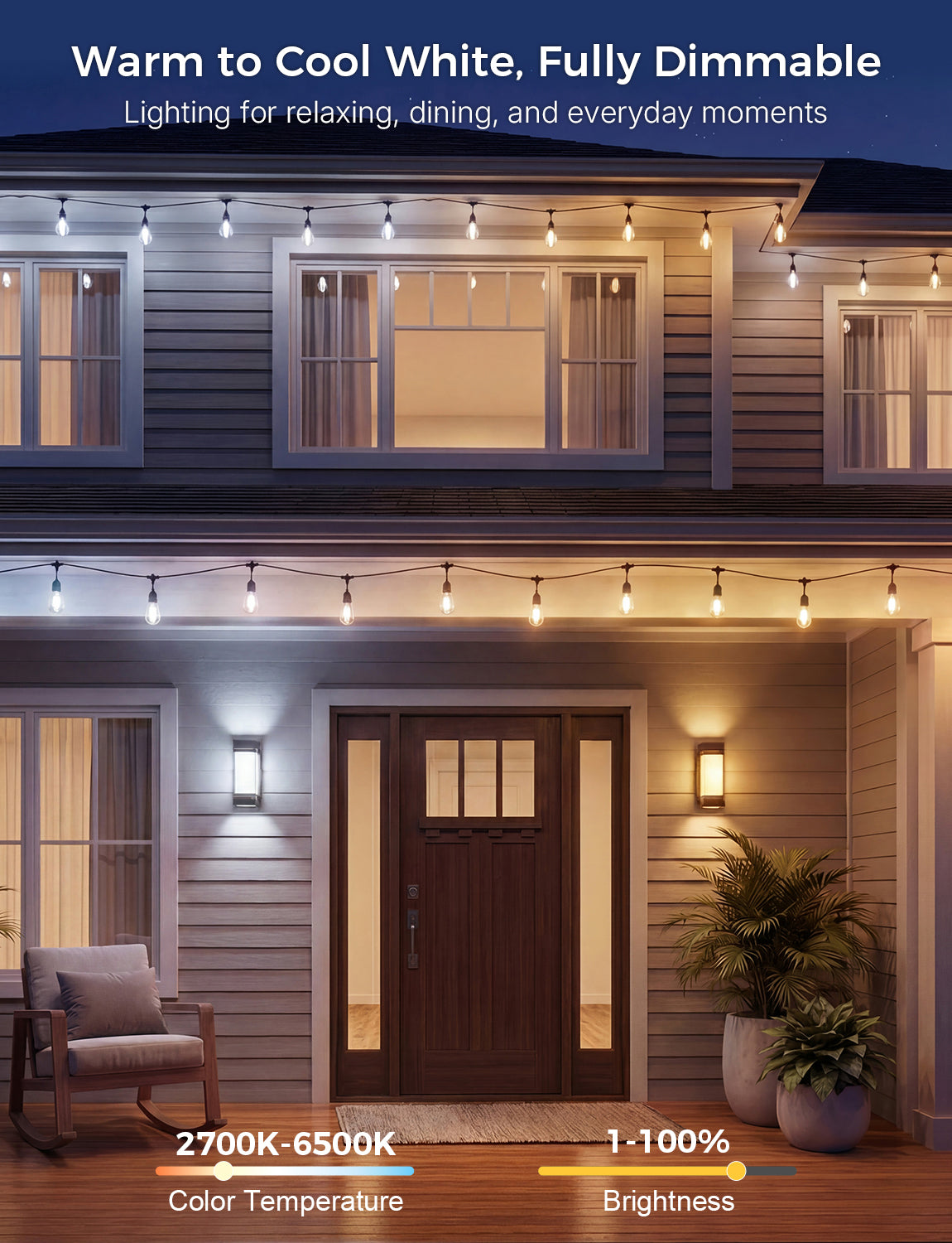 XMCOSY+ Smart Color Changing Outdoor String Lights (RGBCWIC)