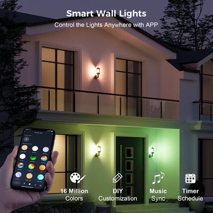 XMCOSY+ Vintage Smart RGBW Outdoor Wall Lights