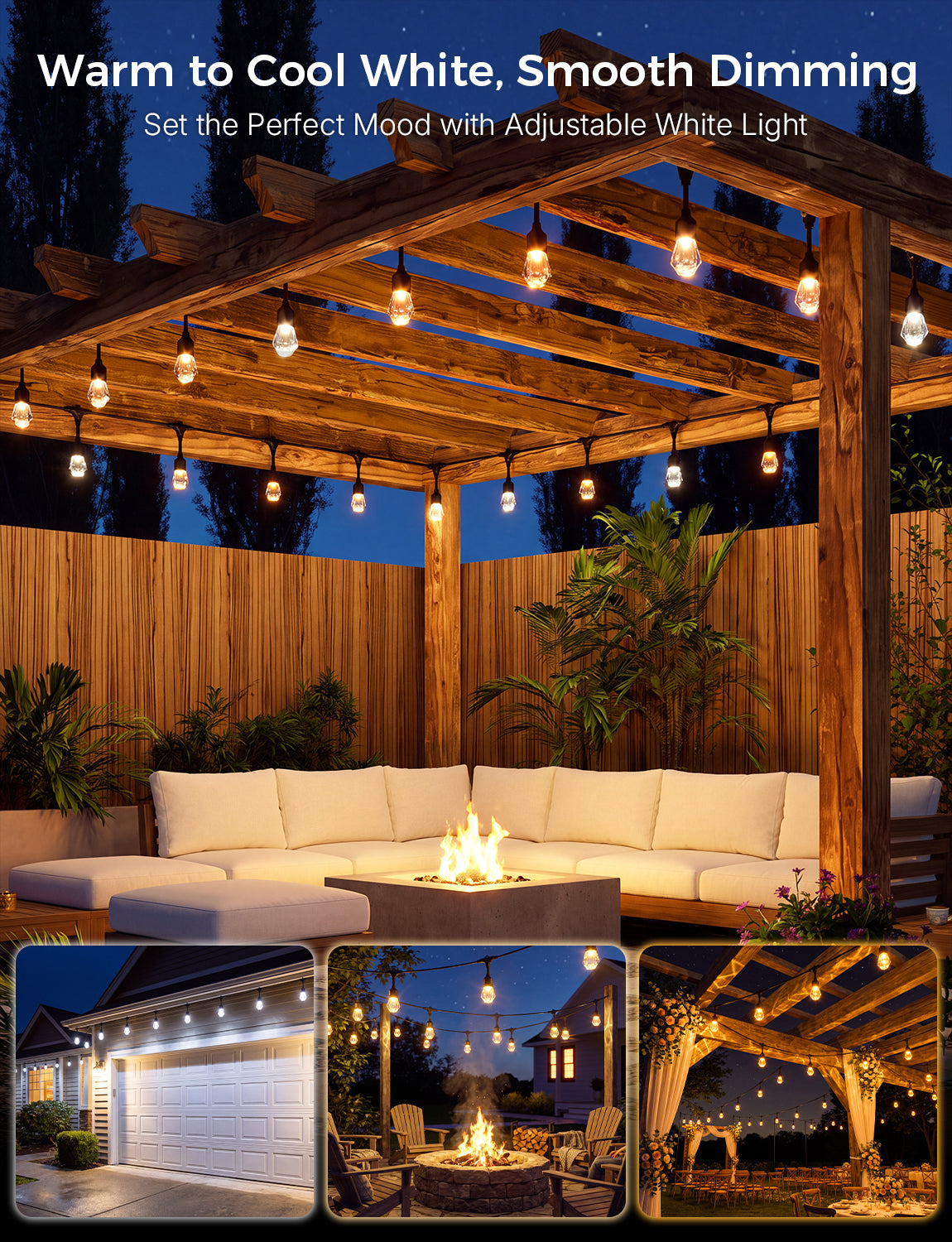 XMCOSY+ Smart Outdoor String Lights