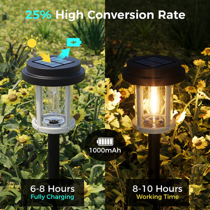 XMCOSY+ Water Glass Lens Outdoor Solar Lights-‎Black