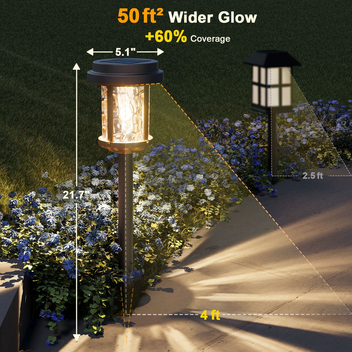 XMCOSY+ Water Glass Lens Outdoor Solar Lights-‎Brown