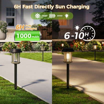 XMCOSY+ Unique Bubble Glass Lens Outdoor Solar Lights-‎Black