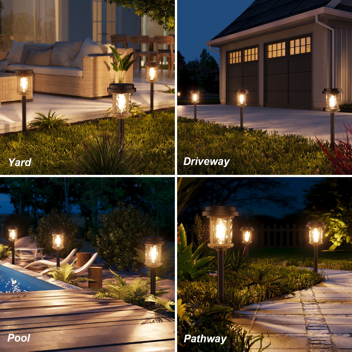 XMCOSY+ Water Glass Lens Outdoor Solar Lights-‎Brown