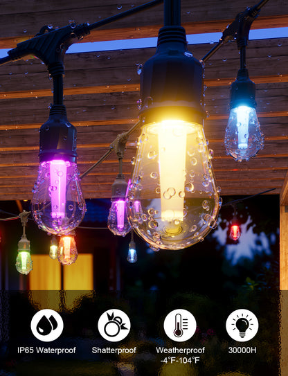 XMCOSY+ Smart Color Changing Outdoor String Lights (RGBCWIC)