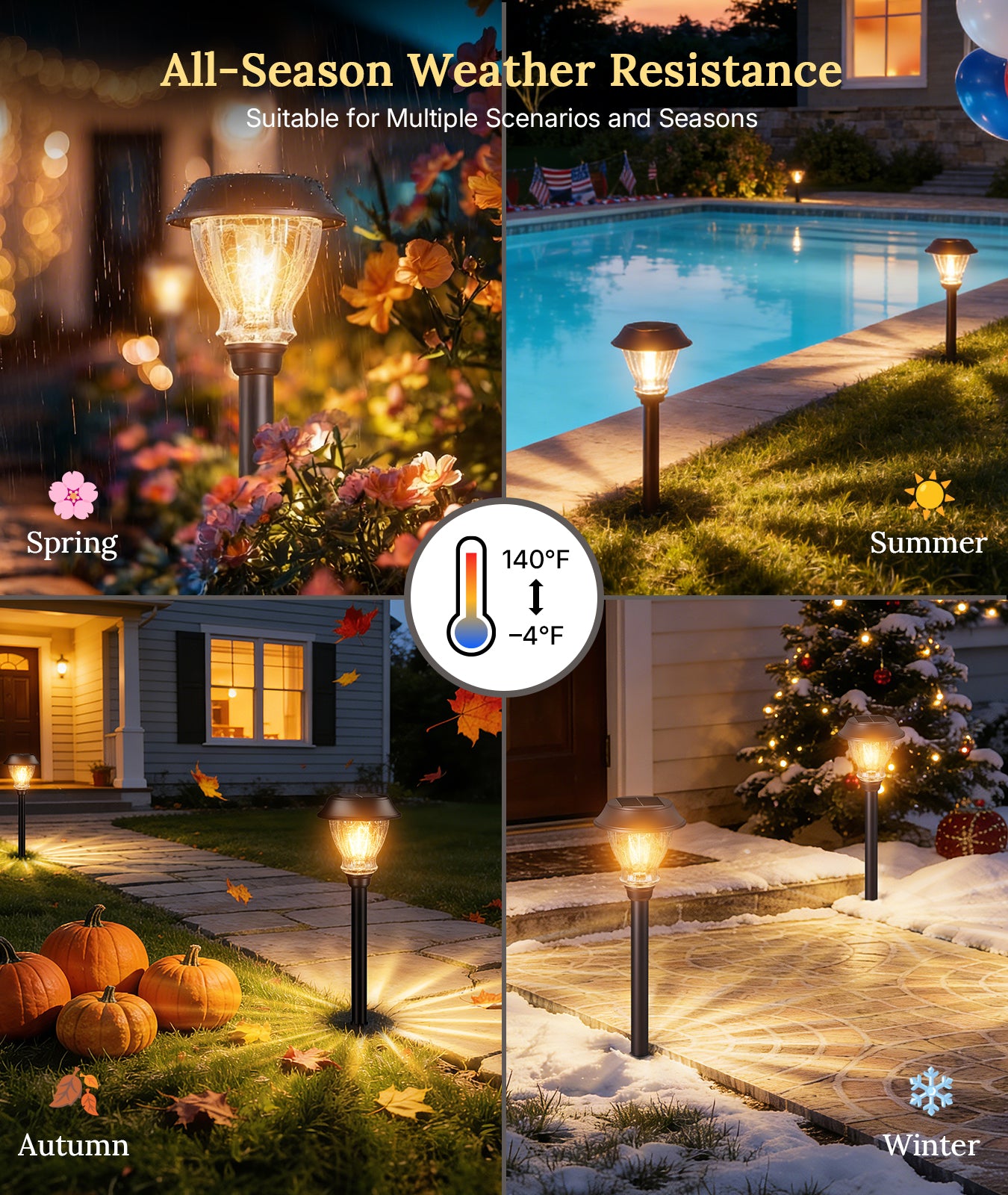 XMCOSY+ Vintage Crackle Glass Solar Path Lights