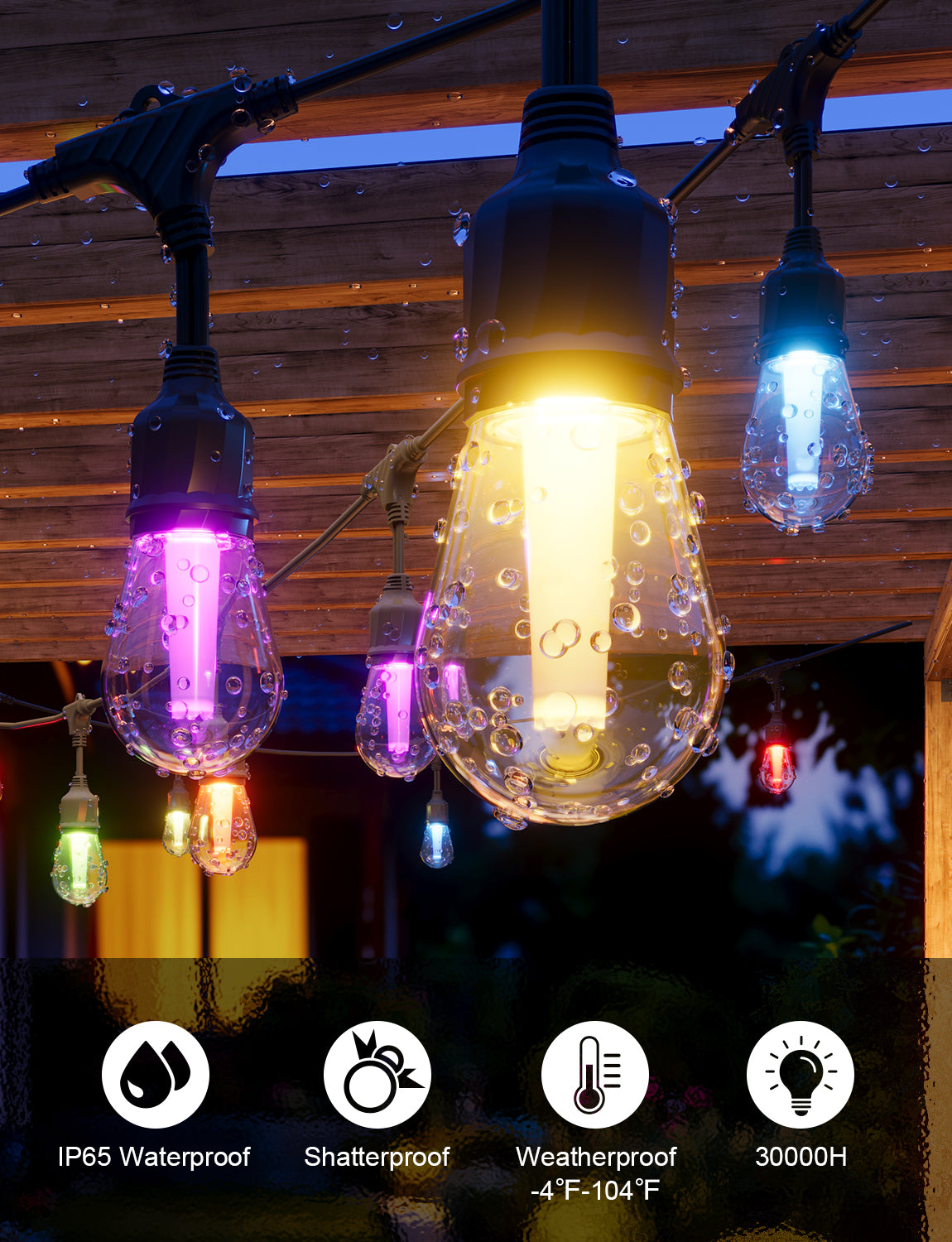 XMCOSY+ Smart Color Changing Outdoor String Lights (RGBCWIC)