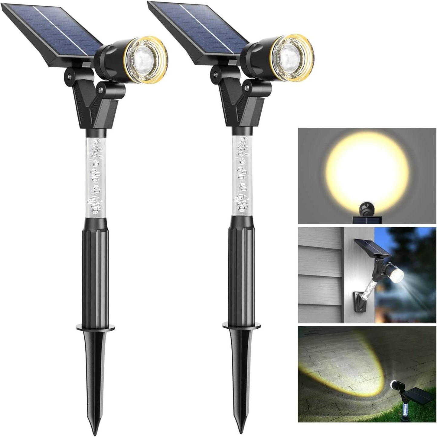 XMCOSY+ Adjustable Outdoor Solar Spot Lights Cool White
