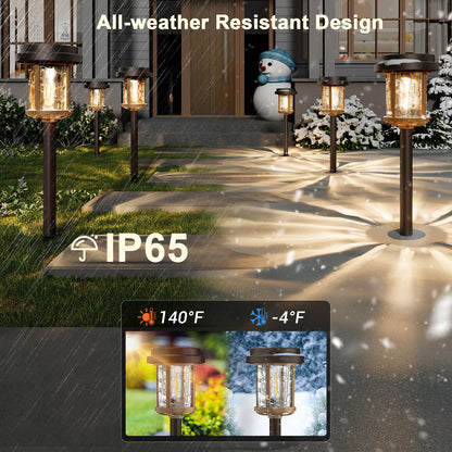 XMCOSY+ Water Glass Lens Outdoor Solar Lights-‎Brown