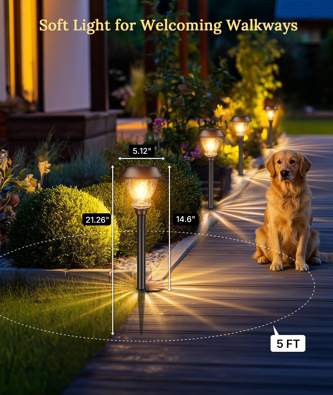 XMCOSY+ Vintage Crackle Glass Solar Path Lights