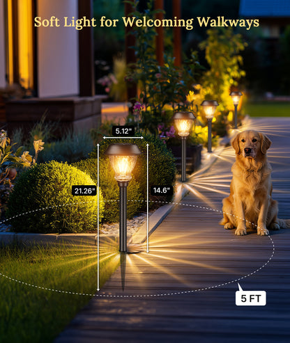 XMCOSY+ Vintage Crackle Glass Solar Path Lights