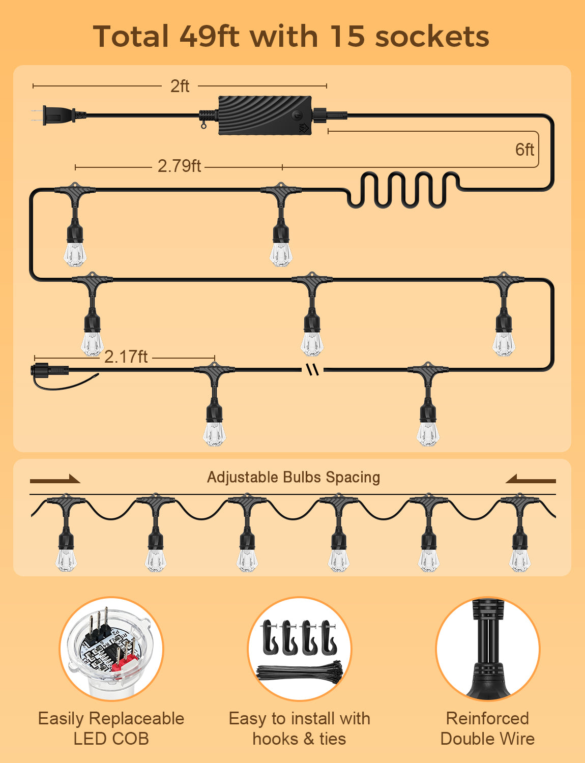 XMCOSY+ Smart Outdoor String Lights