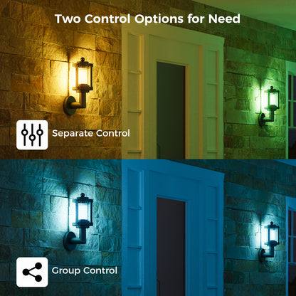 XMCOSY+ Vintage Smart RGBW Outdoor Wall Lights