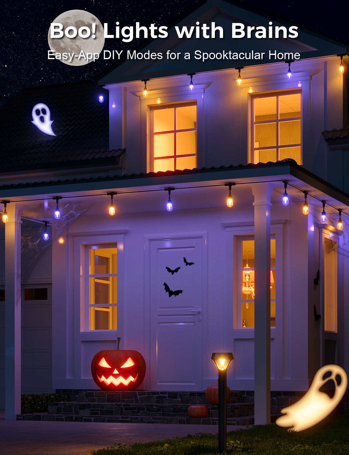 XMCOSY+ Smart Outdoor String Lights RGBCWIC Color Changing