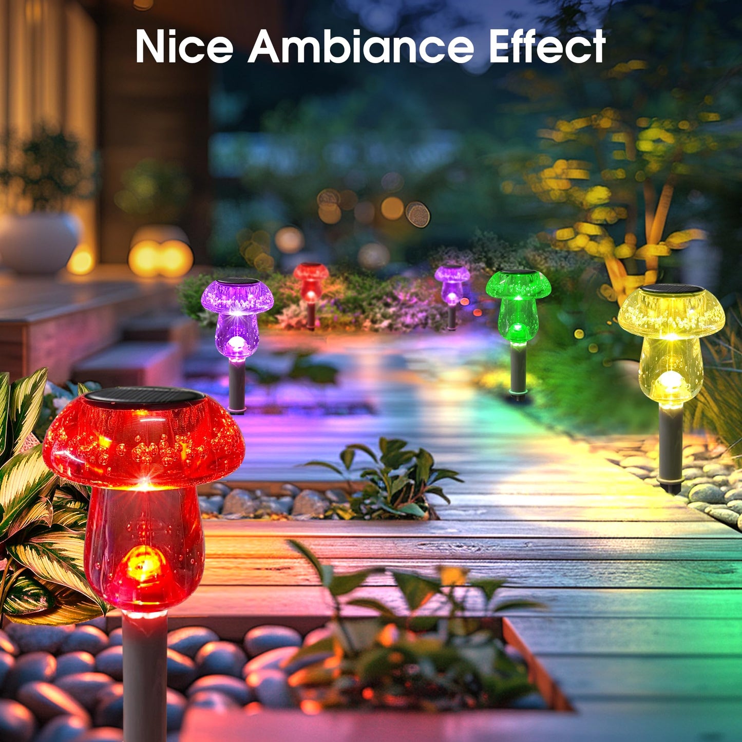 🔥Hot Sale Now🔥XMCOSY+ Waterproof Mushroom Solar Garden Lights- 8 Pack