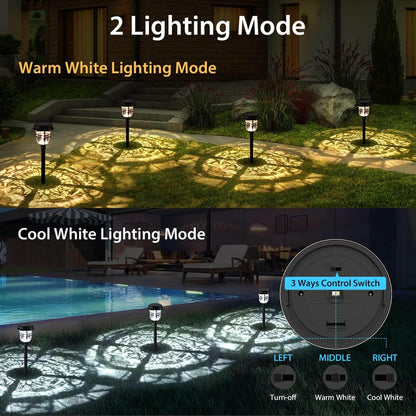 XMCOSY+ Warm & Cool White Outdoor Solar Pathway Lights