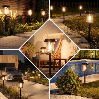 XMCOSY+ Unique Bubble Glass Lens Outdoor Solar Lights-‎Black