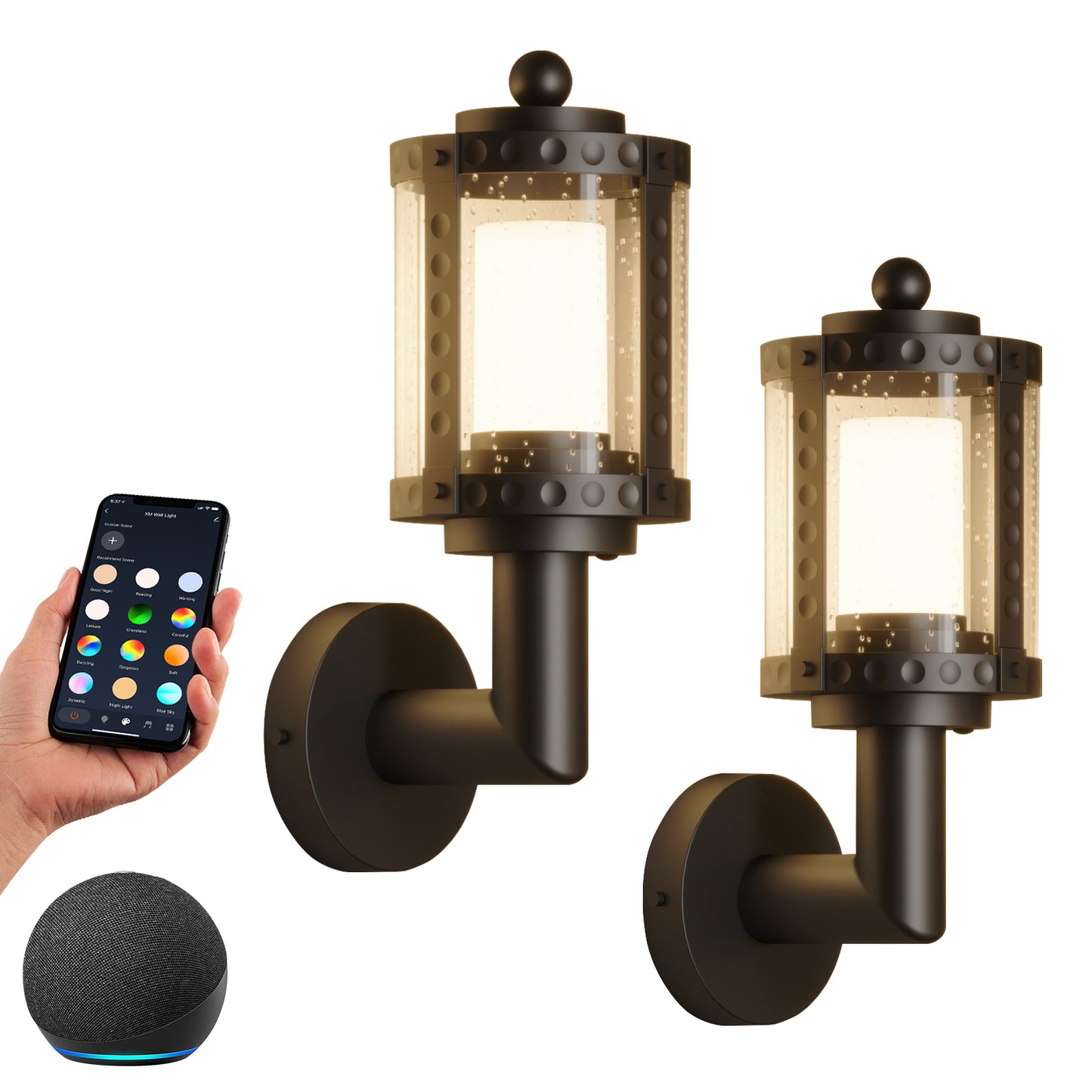 XMCOSY+ Vintage Smart RGBW Outdoor Wall Lights