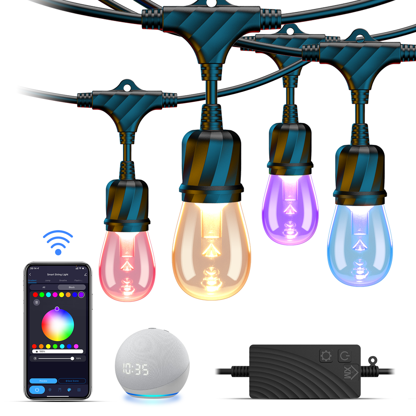 XMCOSY+ Smart Outdoor String Lights RGBIC Warm White