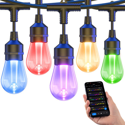 XMCOSY+ Smart Outdoor String Lights RGBCWIC Color Changing