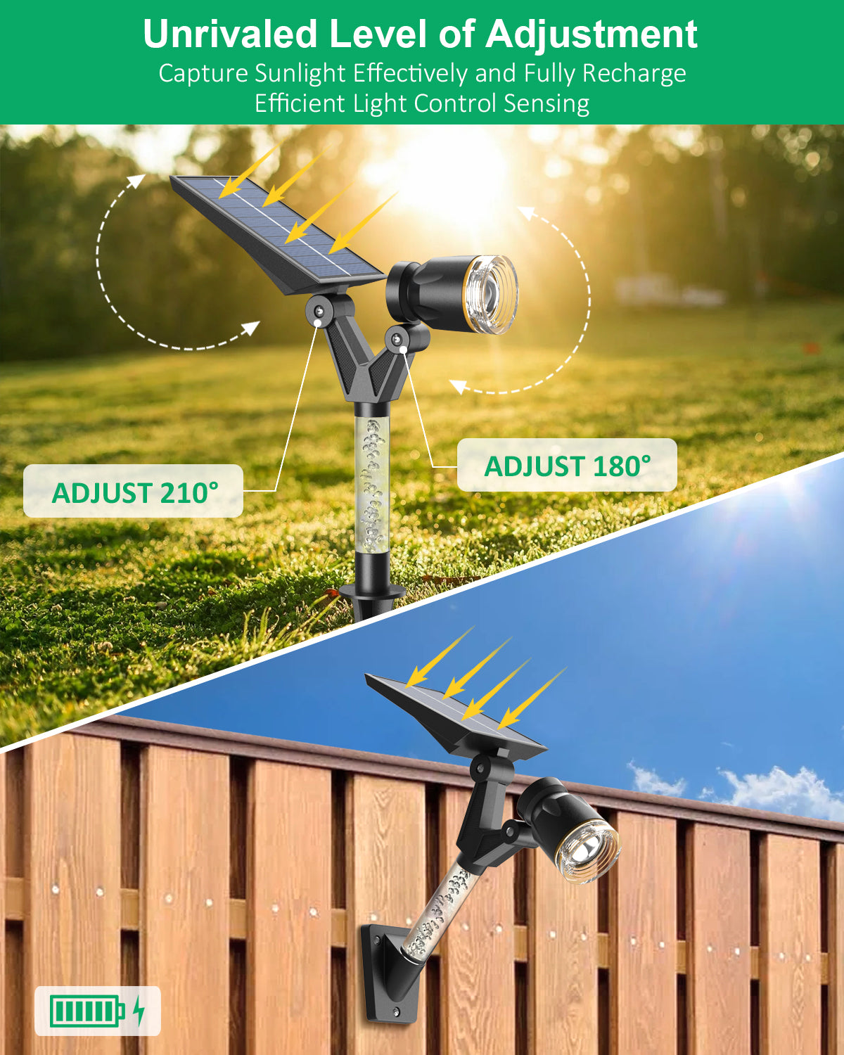 XMCOSY+ Adjustable Outdoor Solar Spot Lights